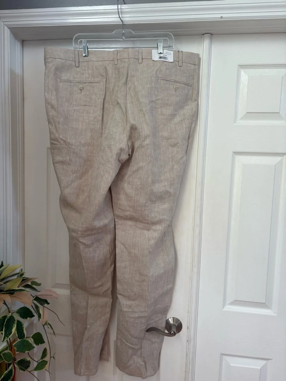 Men's Light Beige Linen Dress Pants - Classic Tailored Fit
